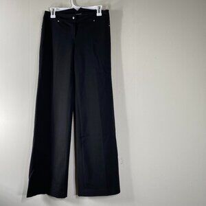 Shendel Wide Leg Cinch Back Dress Pants Women's 38 (US 28) Low Rise Black Career